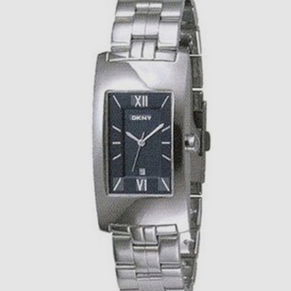 DKNY Men's Watch with Silver Band and Black Dial - Needs New Battery
